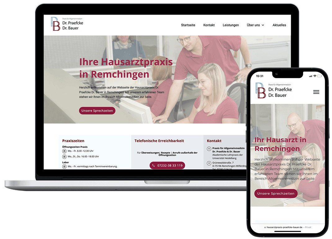 Arztpraxis Praefcke Webseite