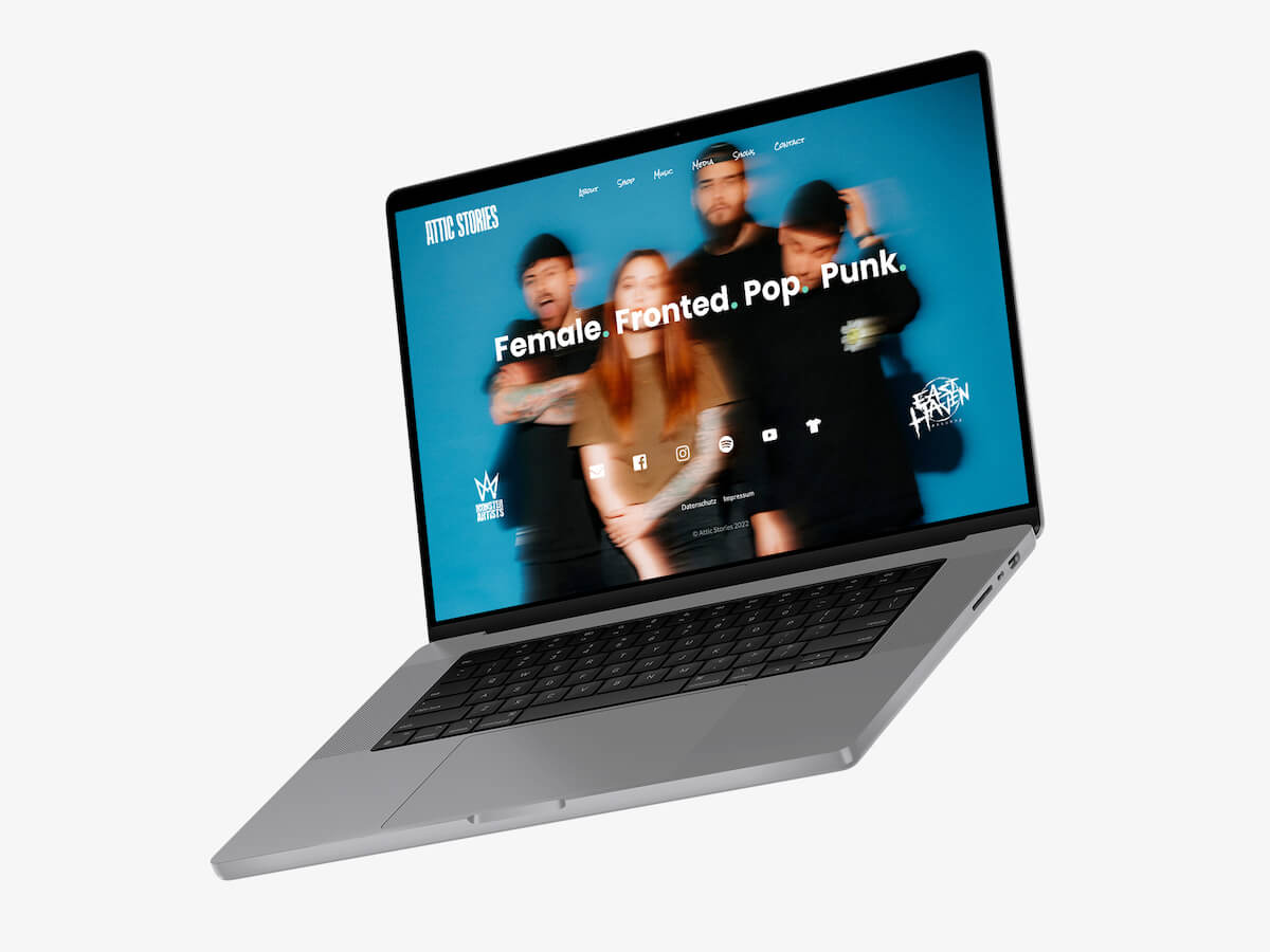 Attic Stories MockUp Macbook Kopie 2 Musik Band Online Marketing