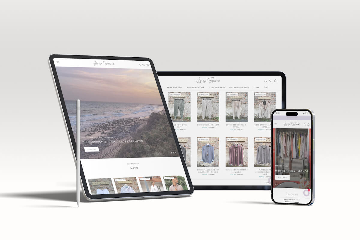 Mock Up Andys Stilmobil Kopie Fashion Online Shop Webdesign Mode