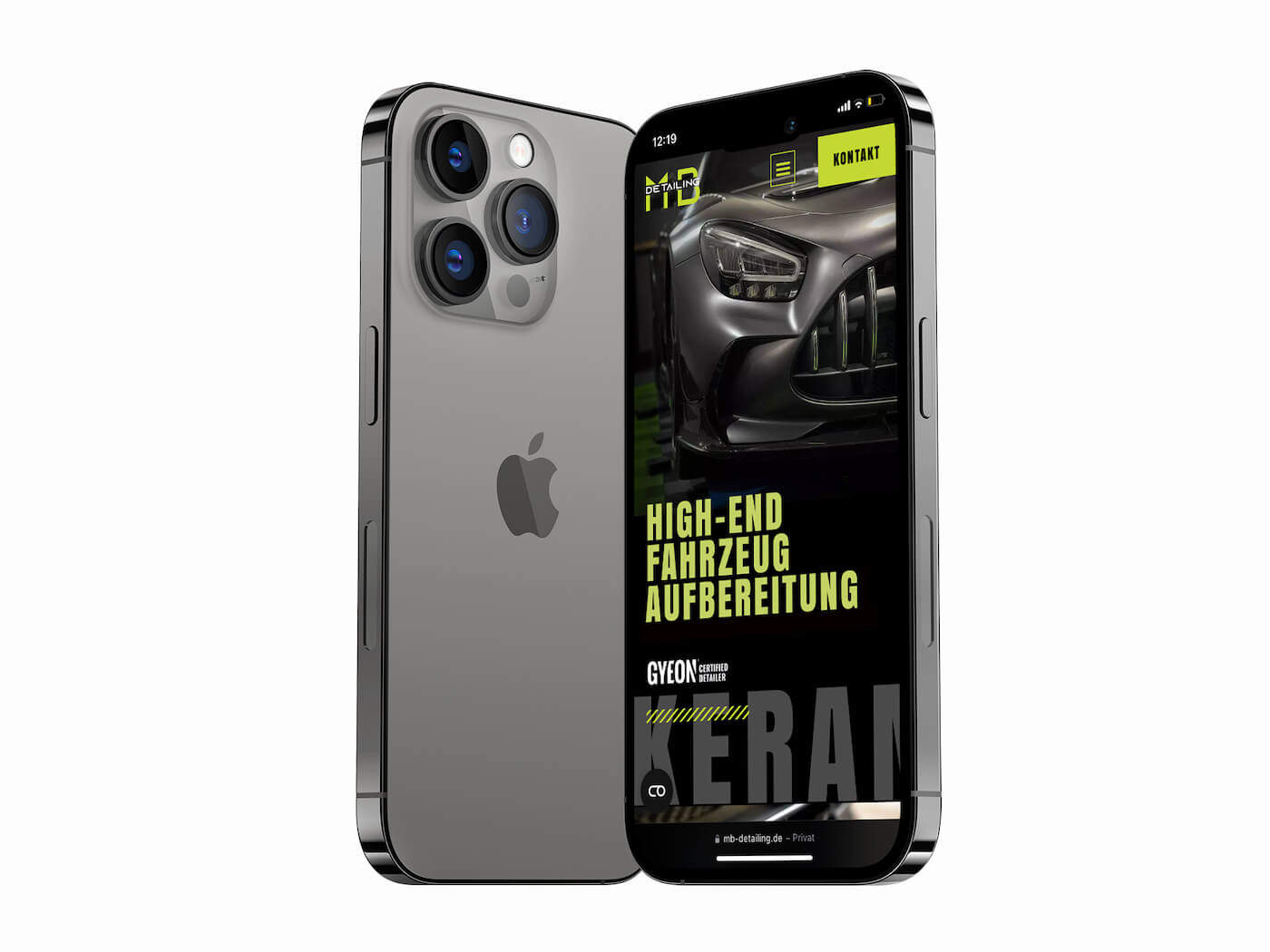 iPhone 14 Pro Mockup Kopie Car Detailing Webdesign Fahrzeugaufbereitung