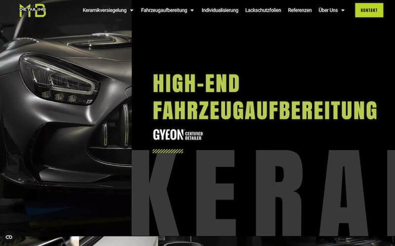 Die neue Webseite von MB Detailing aus Karlsruhe