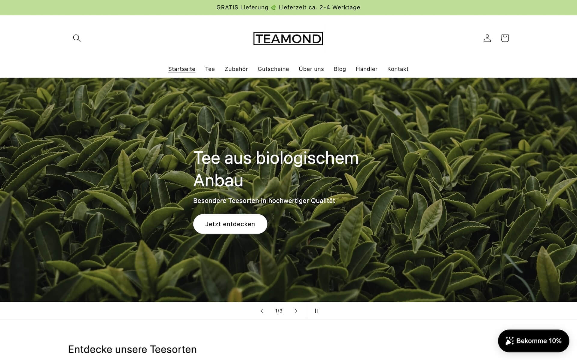 Webdesign für das Start-Up Teamond aus Karlsruhe